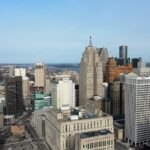 Detroit skyline and Belle Isle, Michigan, illustrating the statewide 2026 election races