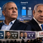 Editorial illustration for Israeli election polling comparing Eisenkot's Yashar and Netanyahu's Likud