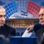 Illustration of Israel's election campaign near the Knesset ahead of the October 27 vote